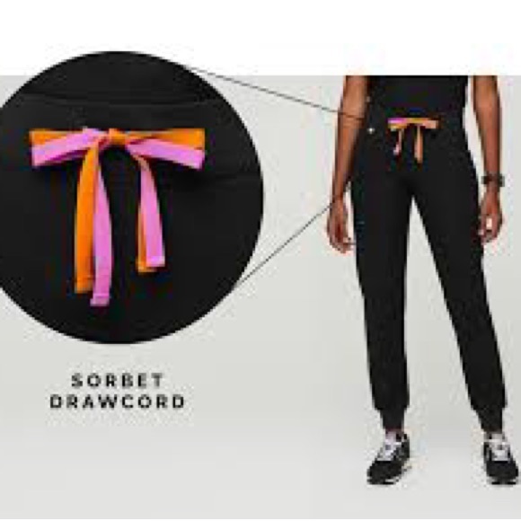 Limited Edition Figs
Double-Drawstring Zamora Joggers 
Black/Sorbet
XS/Petite - Picture 8 of 9